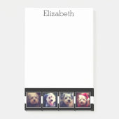 白黒フォトコラージュの正方形パーソナライズされた ポストイット (正面)