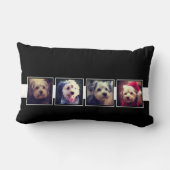 白黒フォトコラージュの正方形パーソナライズされた ランバークッション (裏面)