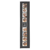 白黒フォトコラージュカスタムモノグラム ショートテーブルランナー (正面)