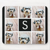 白黒フォトコラージュカスタムモノグラム マウスパッド (正面)