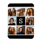 白黒フォトコラージュカスタムモノグラム マグネット (縦)