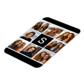 白黒フォトコラージュカスタムモノグラム マグネット (左側)