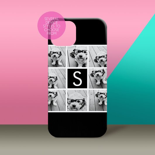 白黒フォトコラージュカスタムモノグラム Case-Mate iPhoneケース