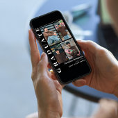 白黒フォトコラージュモダンの卒業 案内状