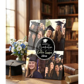 白黒フォトコラージュ卒業ハッピー フォトプラーク