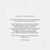 白黒フォトコラージュ家族クリスマス メタルオーナメント (裏面)