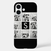 白黒フォトコラージュ オーダーメイド モノグラム Case-Mate iPhoneケース (裏面)