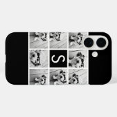 白黒フォトコラージュ オーダーメイド モノグラム Case-Mate iPhoneケース (裏面 (横))