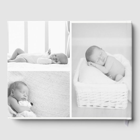 白黒フォトコラージュ《キリスト教》洗礼式や命名式または洗礼 ゲストブック (裏面)