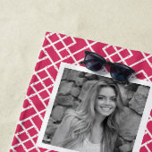 白黒フォトコラージュ |ピンク・モノグラム ビーチタオル (インサイチュ)