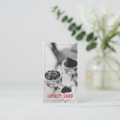 白黒フォトコーヒーショップロイヤリティカード ロイヤリティカード (スタンド正面)