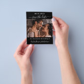 白黒フォトスクリプトの予算の保存日付 チラシ (手)