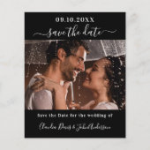 白黒フォトスクリプトの予算の保存日付 チラシ (正面)