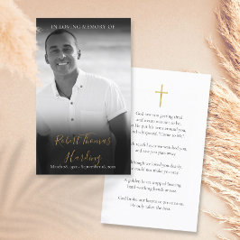 白黒フォトスクリプト葬儀祈りの言葉カード 名刺