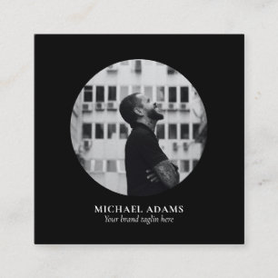 白黒フォトソーシャルメディシンプルアモダンスクー スクエア名刺