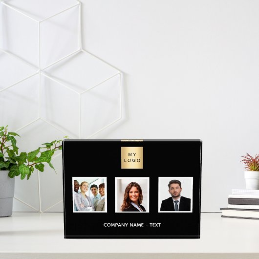 白黒フォトチームのビジネスロゴ フォトブロック