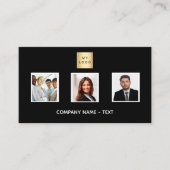 白黒フォトチームロゴQRコード 名刺 (正面)