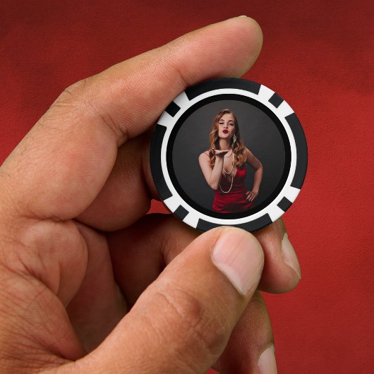 白黒フォトトランプのポーカーチップ ポーカーチップ
