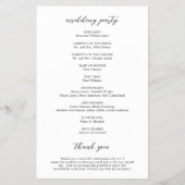 白黒フォトバジェット結婚式 プログラム チラシ (裏面)