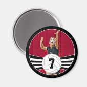 白黒フォトバレーカスタムボールマグネット マグネット (正面/裏面)