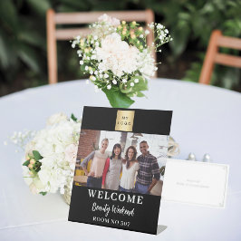 白黒フォトビジネスロゴセミナーへようこそ 台座サイン