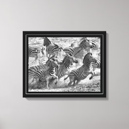 白黒フォトファインアートゼブラ キャンバスプリント