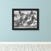 白黒フォトファインアートゼブラ キャンバスプリント (インサイチュ (ウッドフロア))