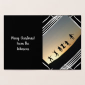 白黒フォトファミリークリスマス 箔カード (内部)