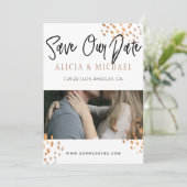 白黒フォトフェイクメタル金箔タイポグラフィ セーブザデート (スタンド正面)