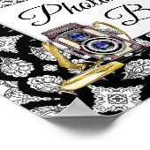 白黒フォトブースの結婚看板ポスター ポスター (角)