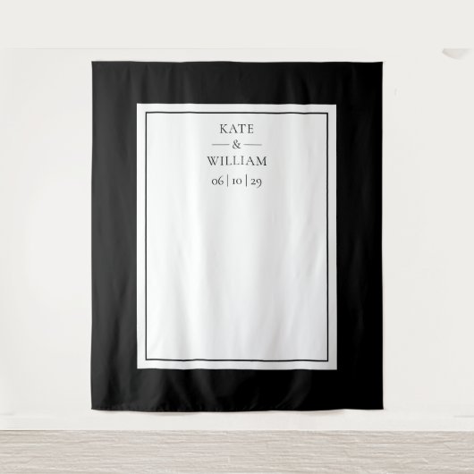 白黒フォトブ結婚ースの背景 タペストリー (正面)