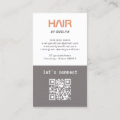 白黒フォトヘアQRコード名刺 名刺 (裏面)