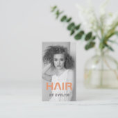 白黒フォトヘアQRコード名刺 名刺 (スタンド正面)