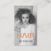 白黒フォトヘアQRコード名刺 名刺 (正面)