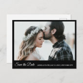 白黒フォトポストカードの日付を保存 ポストカード (正面/裏面)