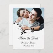 白黒フォトポストカードの日付保存 案内ポストカード (正面/裏面)