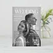 白黒フォトマガジンカバーユニークズ結婚 招待状 (スタンド正面)