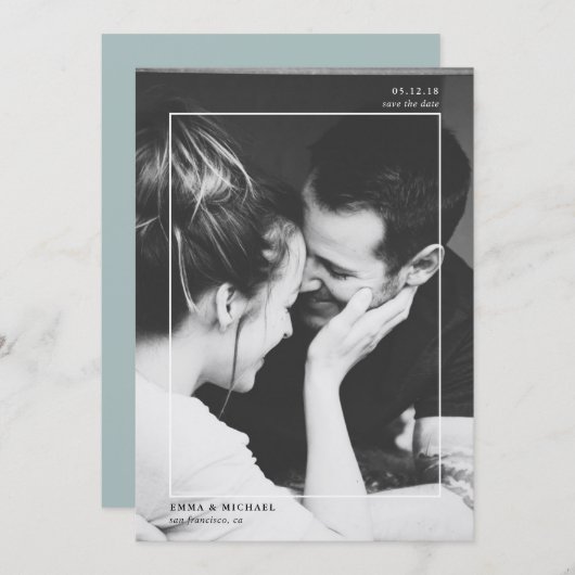 白黒フォトミニマル主義者 セーブザデート (正面/裏面)
