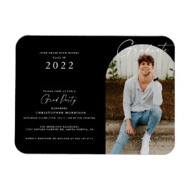 白黒フォトミニマル卒業招待状 マグネット