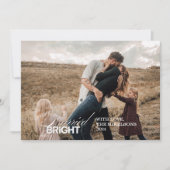 白黒フォトミニマル結婚したリストとブリッヒ シーズンカード (正面)