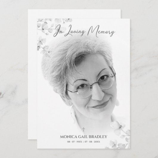 白黒フォトメモリーサービス親愛の内容 ノートカード (正面/裏面)