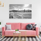 白黒フォトメールボックスの国ロードアート キャンバスプリント (インサイチュ (リビング))