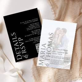 白黒フォトモダンミニマシンプルリスト 招待状