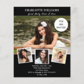 白黒フォト卒業パーティーの招待 (正面)