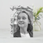 白黒フォト卒業高校カレッジ 招待状 (スタンド正面)