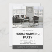 白黒フォト引っ越し祝いパーティーパーティー 招待状 (正面)