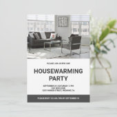 白黒フォト引っ越し祝いパーティーパーティー 招待状 (スタンド正面)