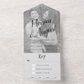 白黒フォト招待状 オールインワン招待状 (内側)