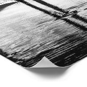 白黒フォト海イルビーチ桟橋 ポスター (角)