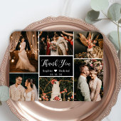 白黒フォト結婚コラージュのThank You Magnet マグネット